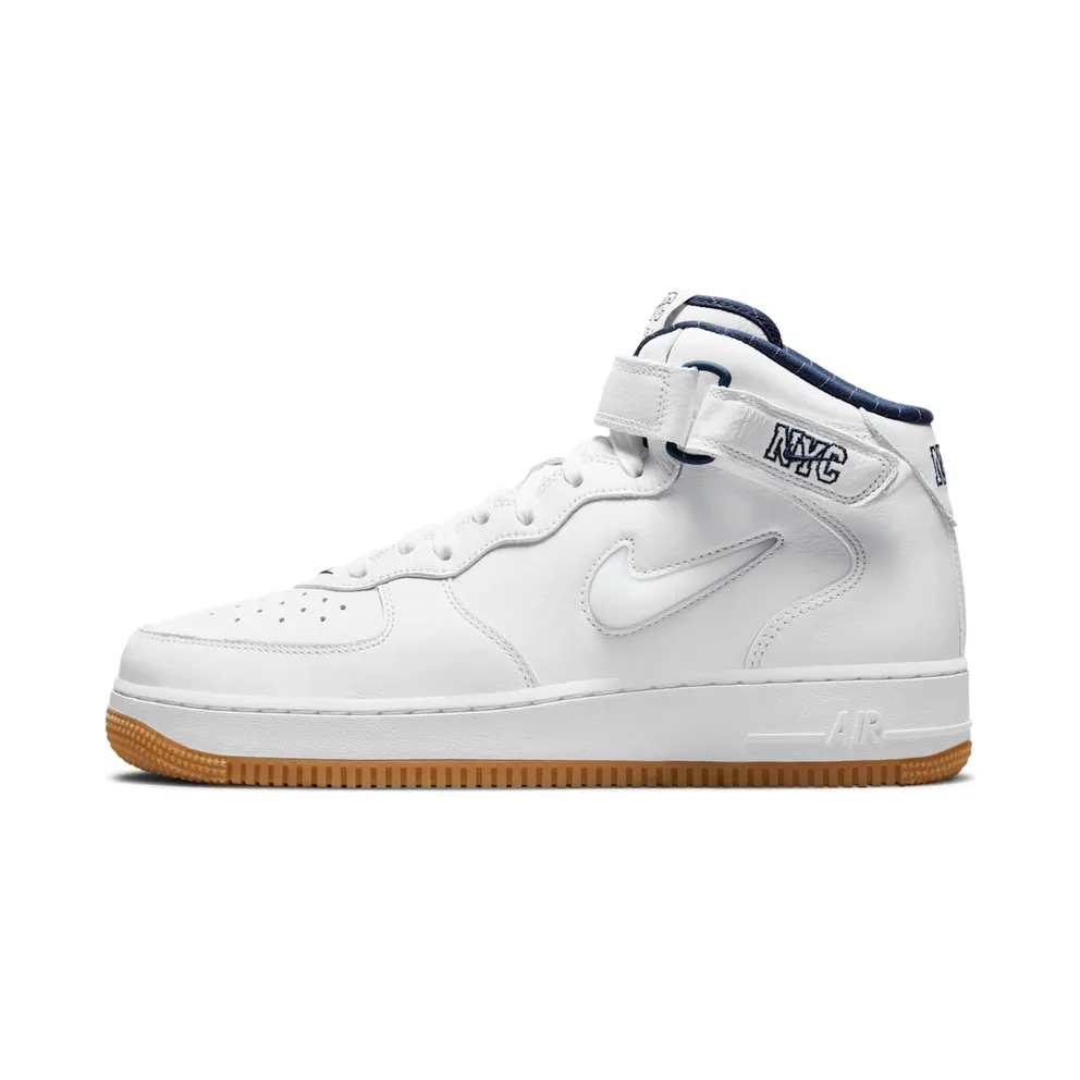 Nike Air Force 1 Mid NYC White – “White / Midnight Navy / Gum Yellow” (DH5622-100)