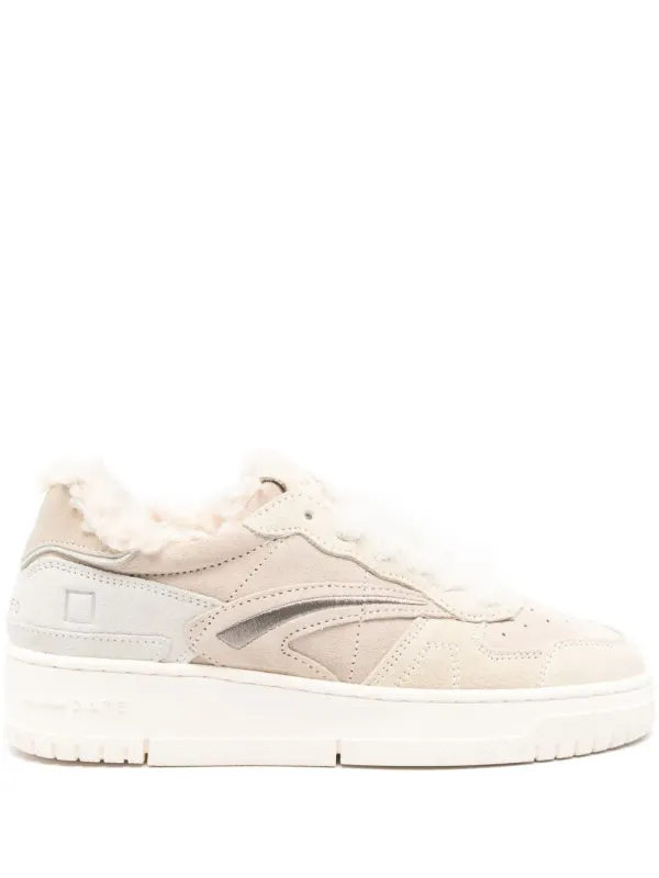D.A.T.E. Sneakers mit Shearling-Einsatz – Nude (W431TPMN)