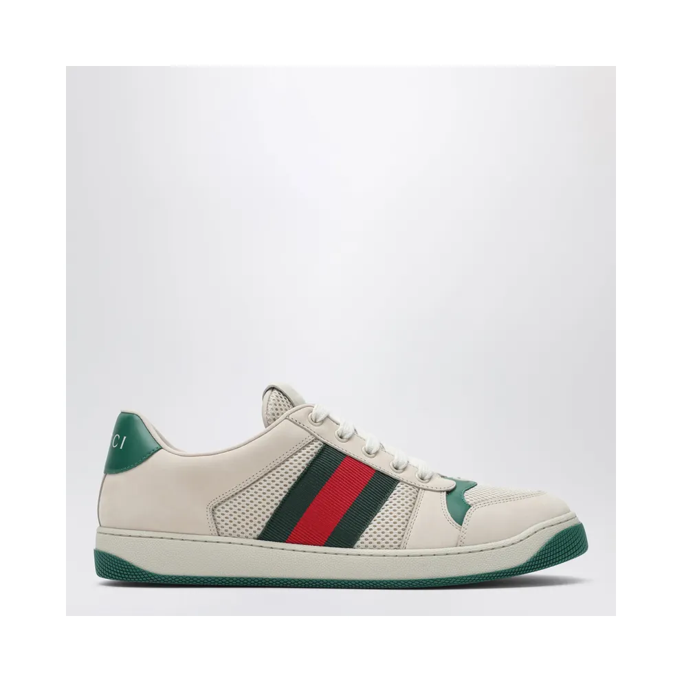 Gucci Screener in white/green mesh and leather A000GAFAGAT/T_GUC-9545_604-11