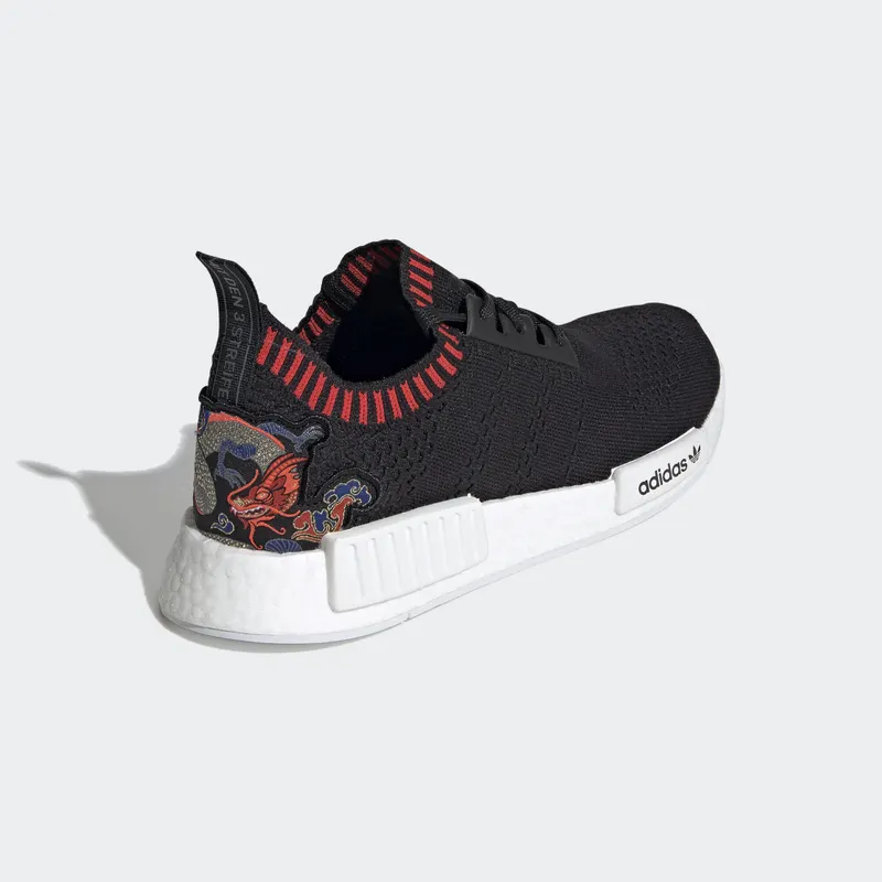 adidas NMD R1 Primeknit Dragon Patch Core Black/Core Black/Red (EH2238)