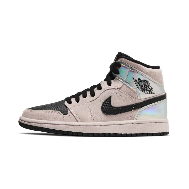 Jordan 1 Mid Dirty Powder Iridescent (W) “Barely Rose / Black / Multi-Colour” (BQ6472-602)