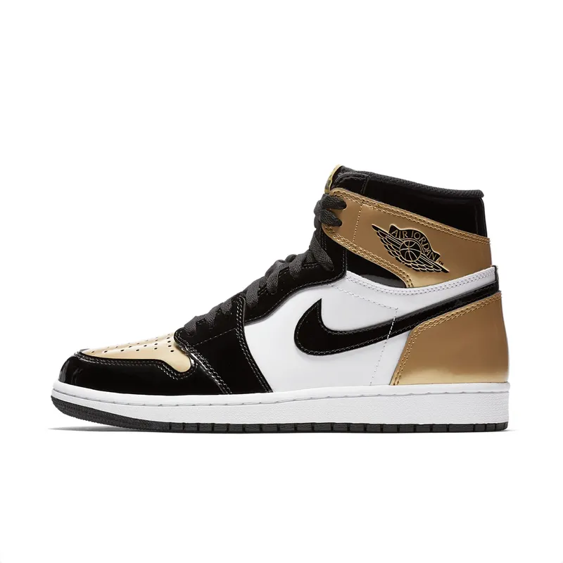 Jordan 1 Retro High NRG Patent Gold Toe Black/Metallic Gold-Summit White (861428-007)