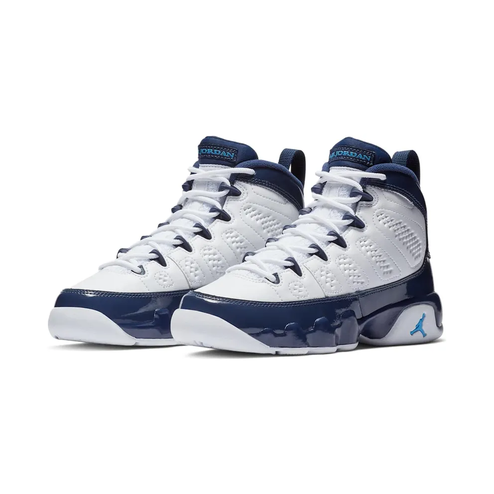 Jordan 9 Retro Pearl Blue (GS) White/University Blue-Midnight Navy (302359-145)