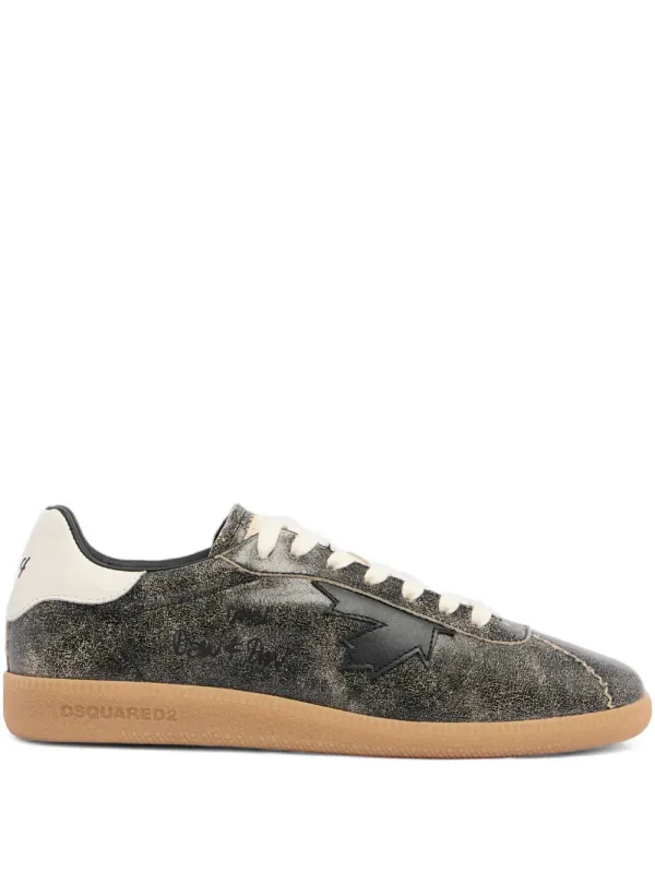 DSQUARED2 Rebels leren with gebarsten effect – Grey (SNM046843108439)