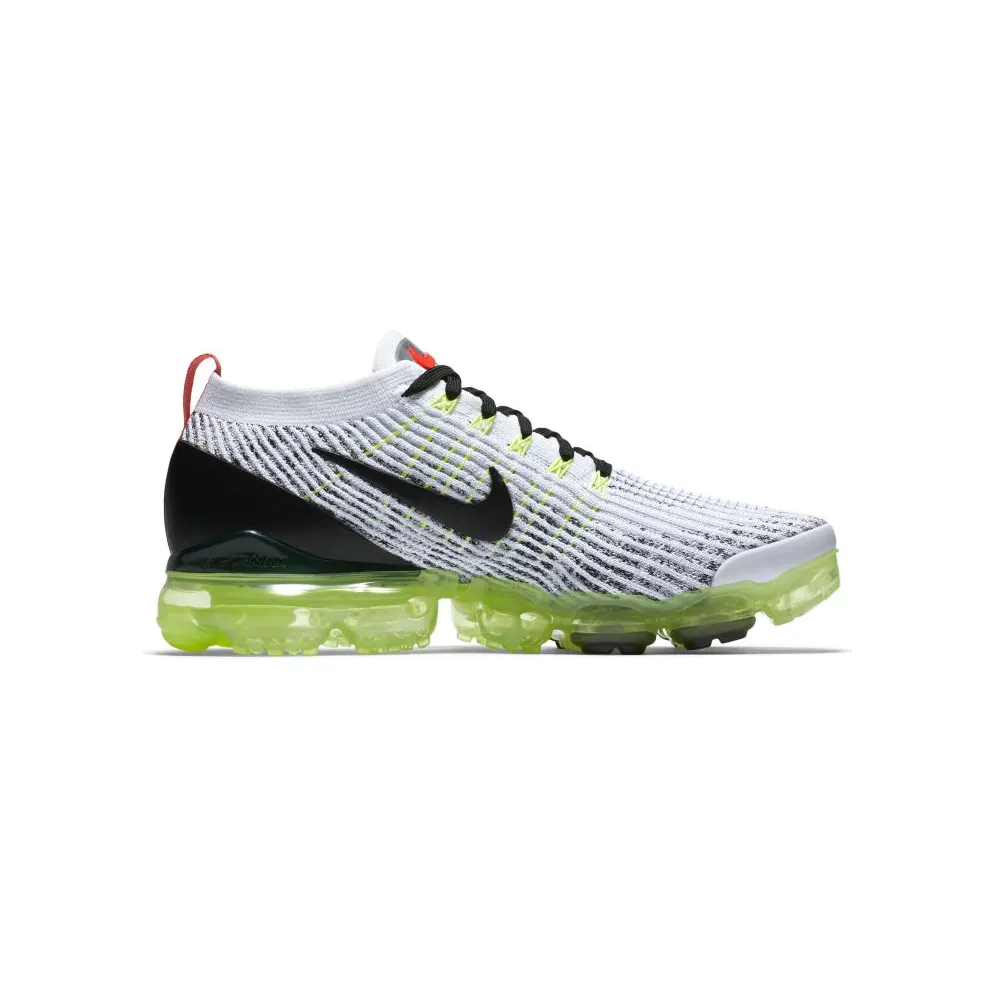 Nike Air VaporMax Flyknit 3 White Black Volt Bright Crimson White/Black-Volt-Bright Crimson-Metallic Silver (AJ6900-100)