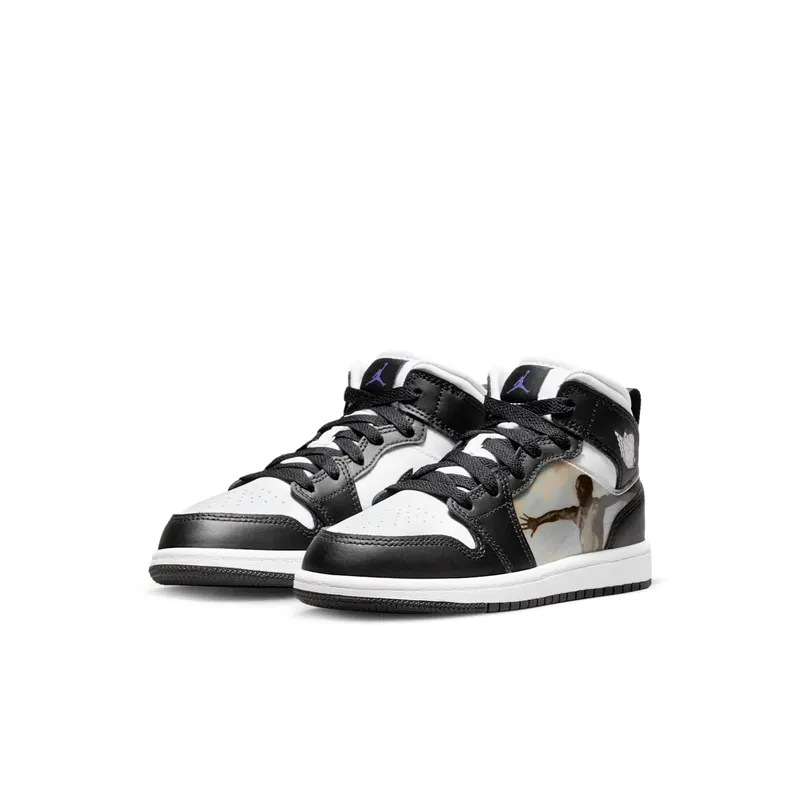 Jordan 1 Mid Younger Kids’ Black (DR9496-001)