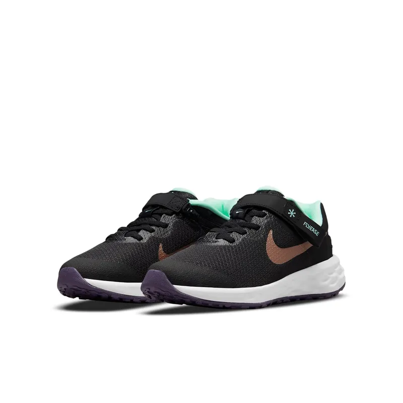 Nike Revolution 6 FlyEase Older Kids’ Easy On/Off Road Running Black 50% Sustainable Materials (DD1113-005)