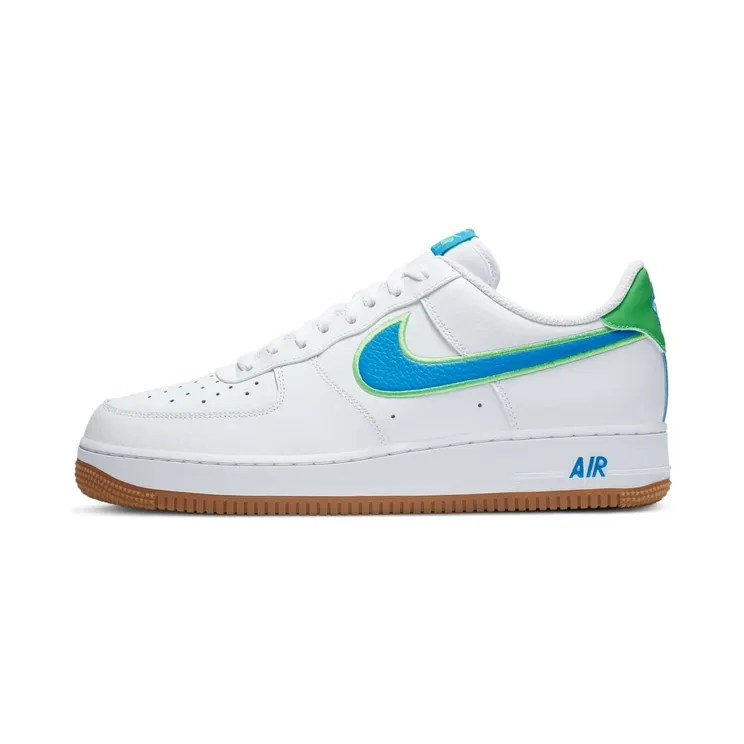 Nike Air Force 1 Low ‘White Bright Blue Green’ “White / Poison Green / Gum Light Brown / Light Photo Blue” (DA4660-100)