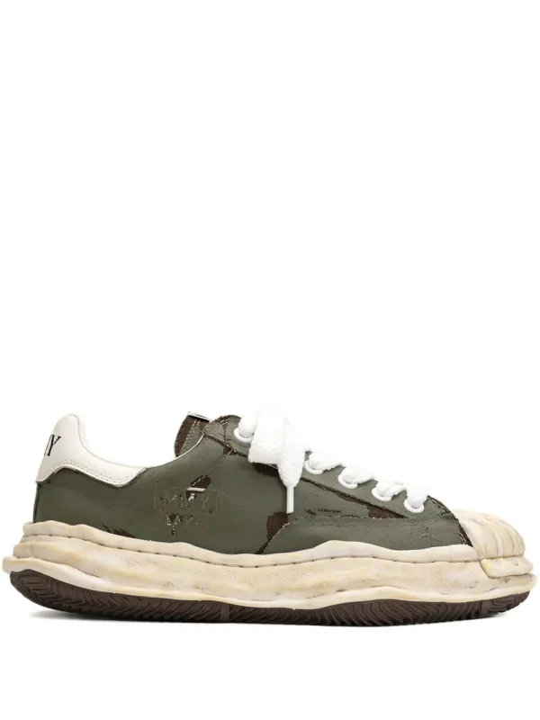 Maison MIHARA YASUHIRO Blakey low-top with gescheurde film – Green (A15FW727)