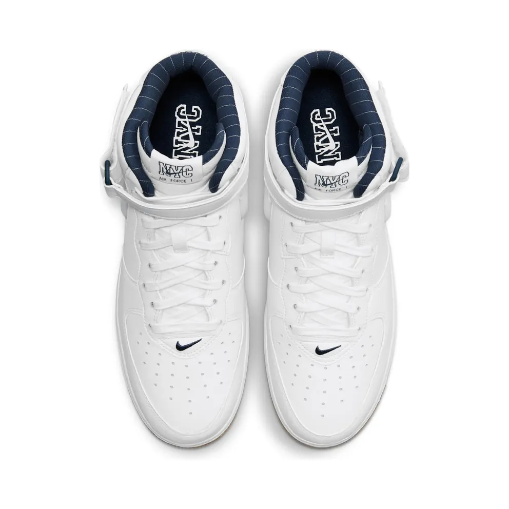 Nike Air Force 1 Mid NYC White – “White / Midnight Navy / Gum Yellow” (DH5622-100)