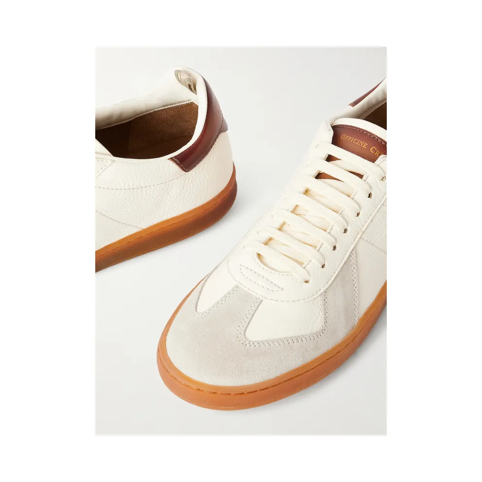 Officine Creative Militia 001 Suede-Trimmed Full-Grain Deerskin White (OCUMILI001-CVCOM00000LC170)