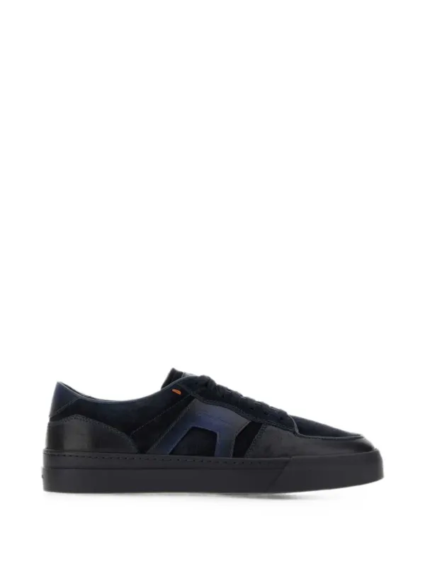 Santoni Leren with suède vlak – Blue (MBGT22221OCNTGEU)