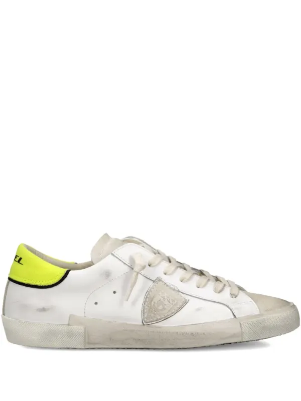 Philippe Model Paris Prsx leren low-top with patchwork – White (PRLUVTE1)
