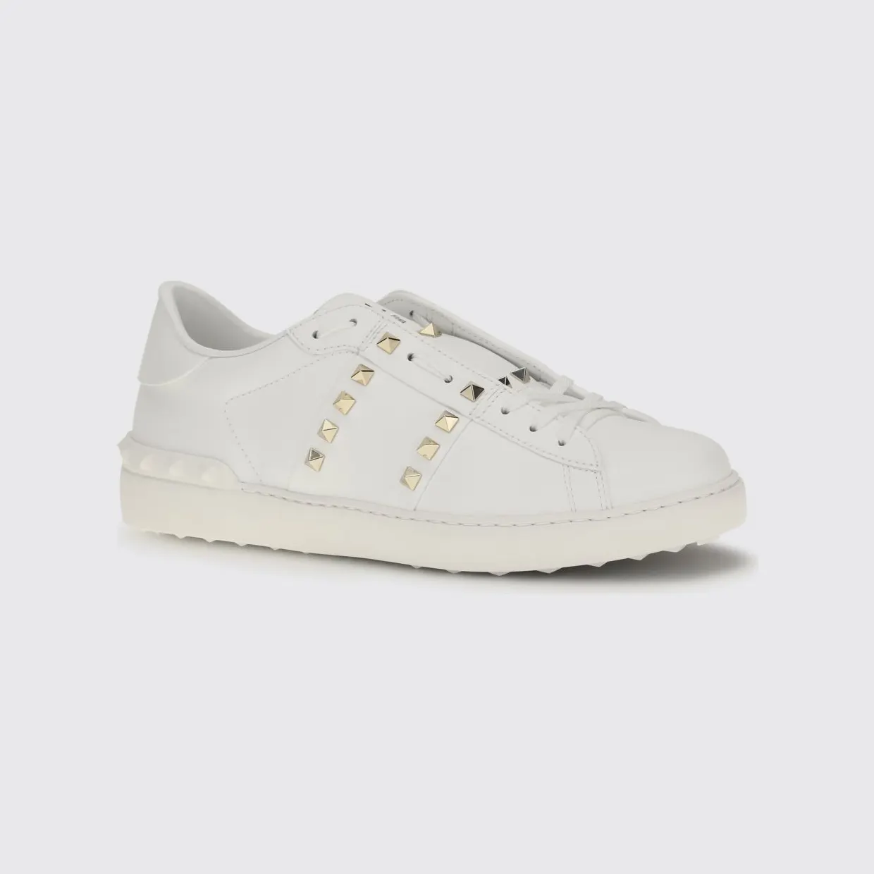 Valentino garavani Rockstud Untitled Calf Leather Sneakers with Studs White (S0931BHS0BO)
