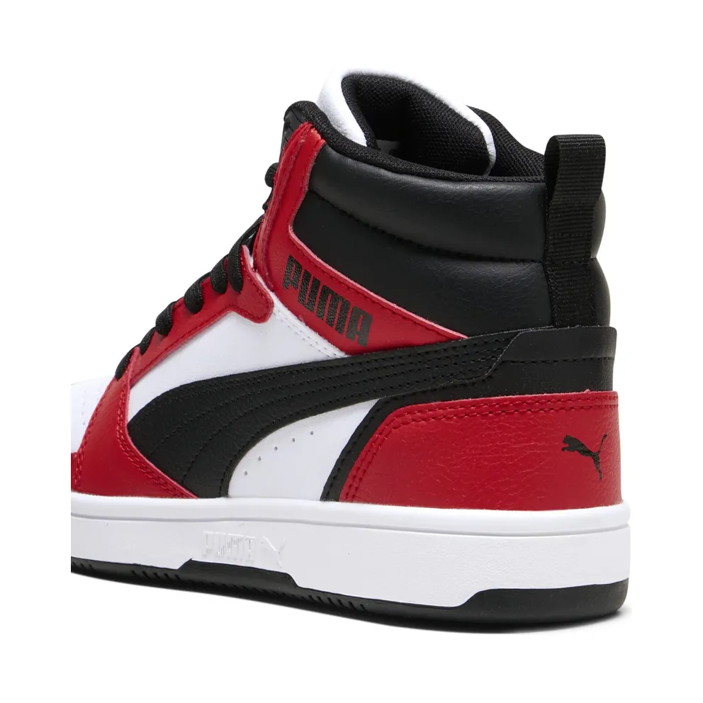 Puma Rebound V6 Mid “Puma White / Puma Black / For All Time Red” (393831_03)