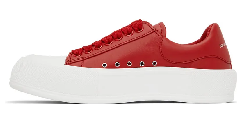 Alexander McQueen Red Deck Plimsol Sneakers (705201WHRU0) (3)