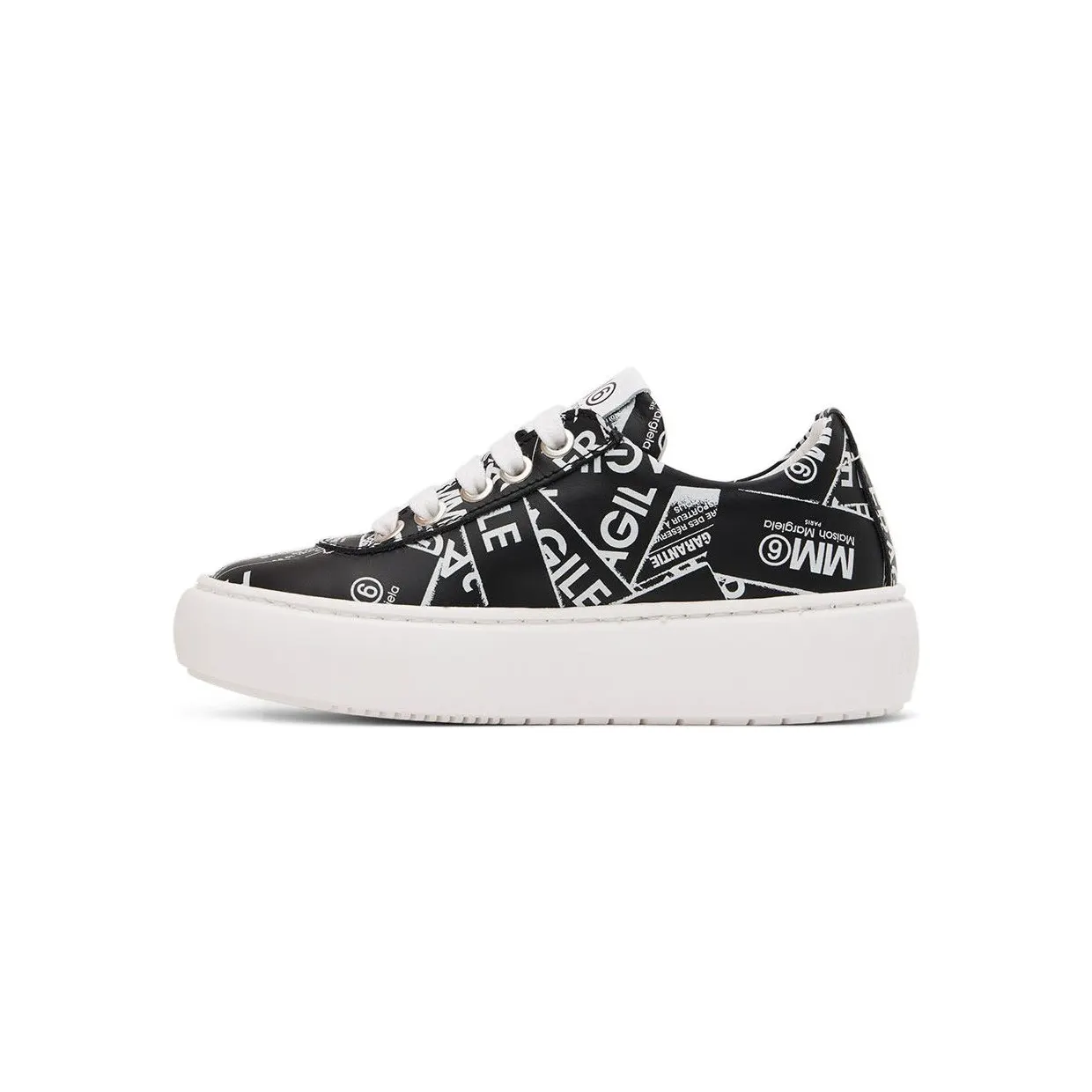 MM6 Maison Margiela Kids Black Fragile Logo Sneakers (72072) (3)