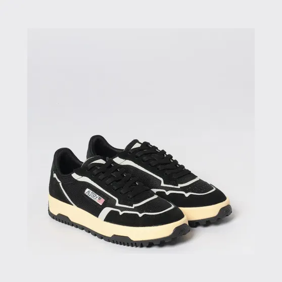 Autry Wildpace Low Suede and Mesh Sneakers Black (LDLMAK06)