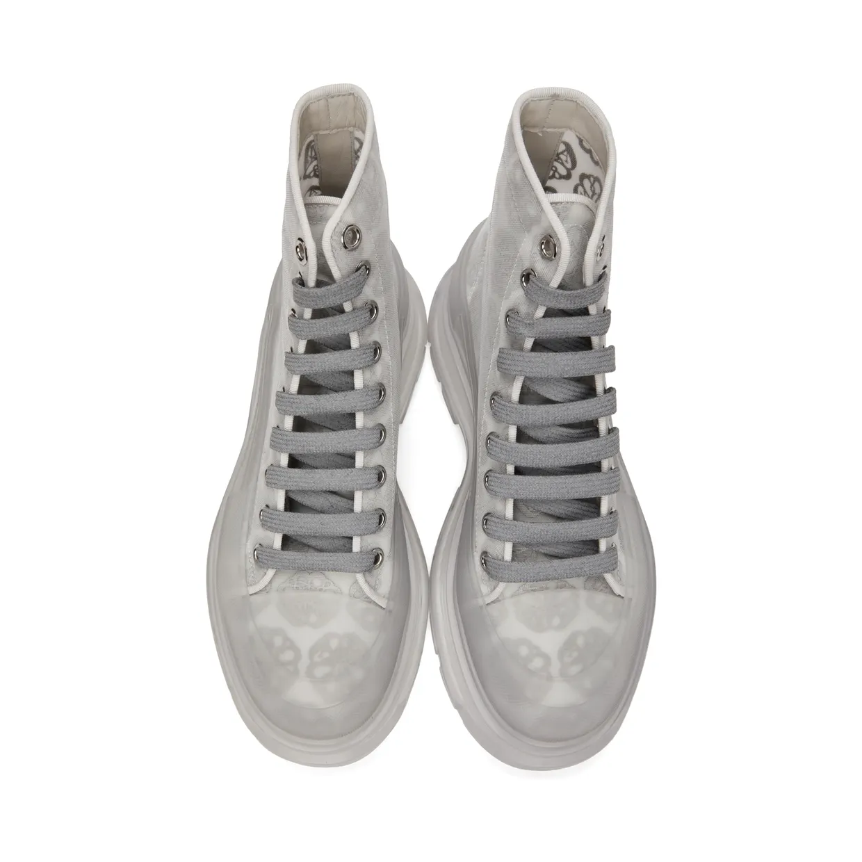 Alexander McQueen Grey Print Tread Slick High Sneakers (662675W4QR1) (5)