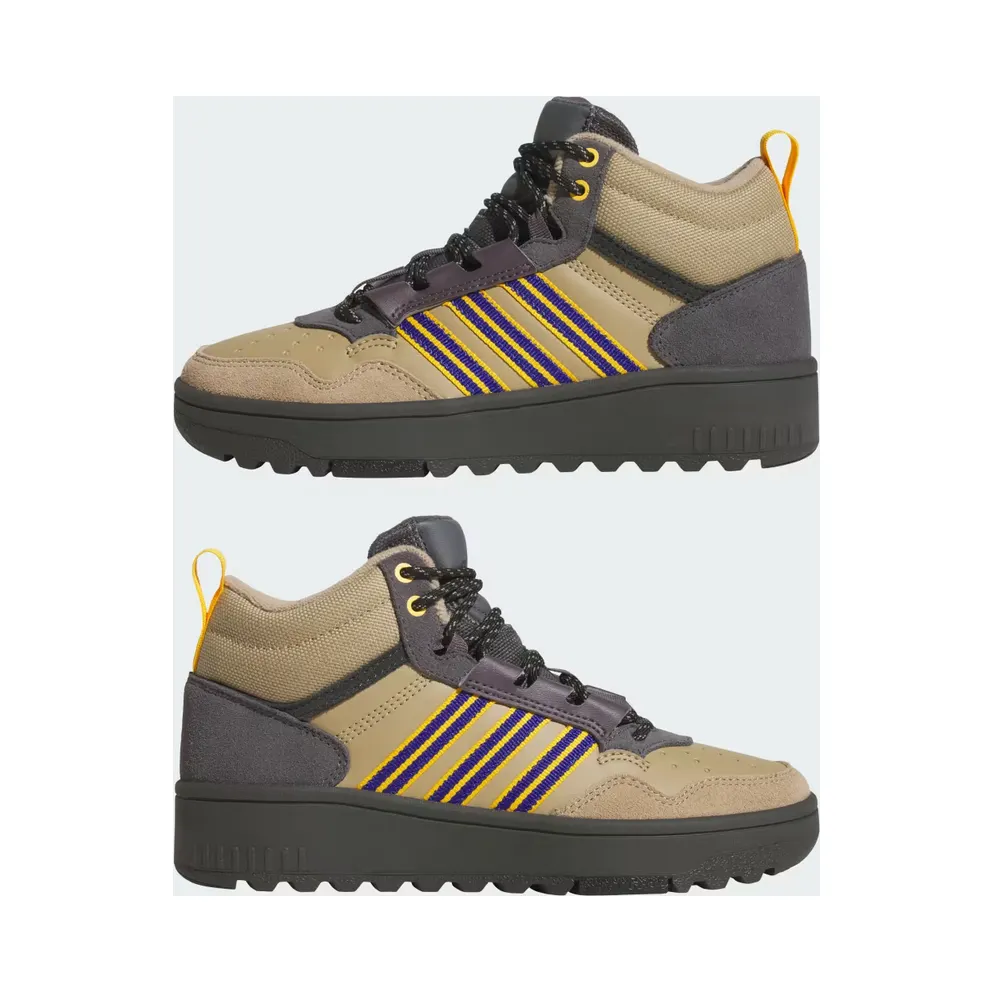 adidas Hoops 4.0 Mid Shoes Kids “Beige / Charcoal Solid Grey / Grey Strata” (JS2033)