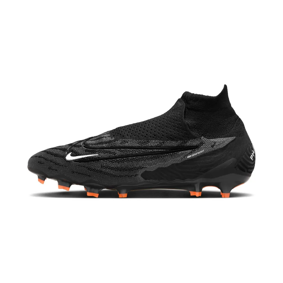 Nike Gripknit Phantom GX Elite Dynamic Fit FG Black Dark Smoke Grey Total Orange (DC9969-010)