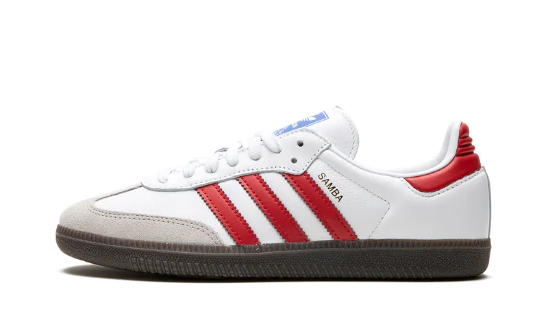 adidas Samba OG “White Scarlet”: fris wit met een rode knipoog