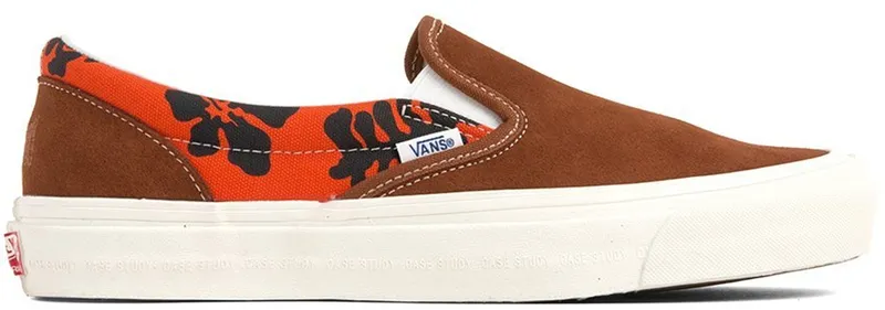 Vans Slip-On Modernica Orange Hawaiian Print Leather Brown/Hawaiian (VN0A45JKVQJ)