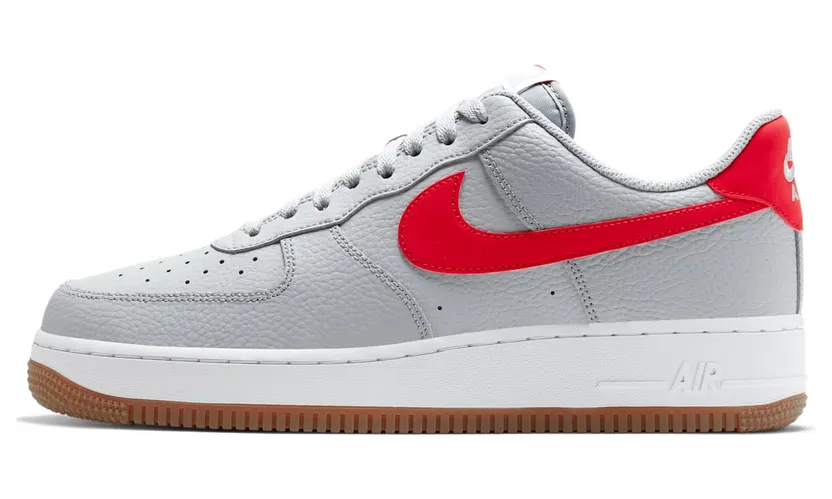 Nike Air Force 1 ‘Wolf Grey’ Wolf Grey/White/Gum Medium Brown/University Red (CI0057-003)