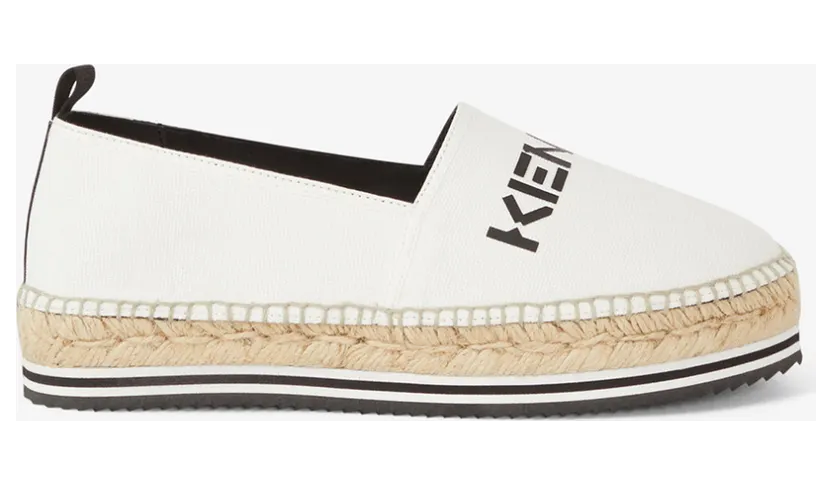 KENZO Espadrilles à plateforme KENZO Logo en toile (FC52ES196F71)