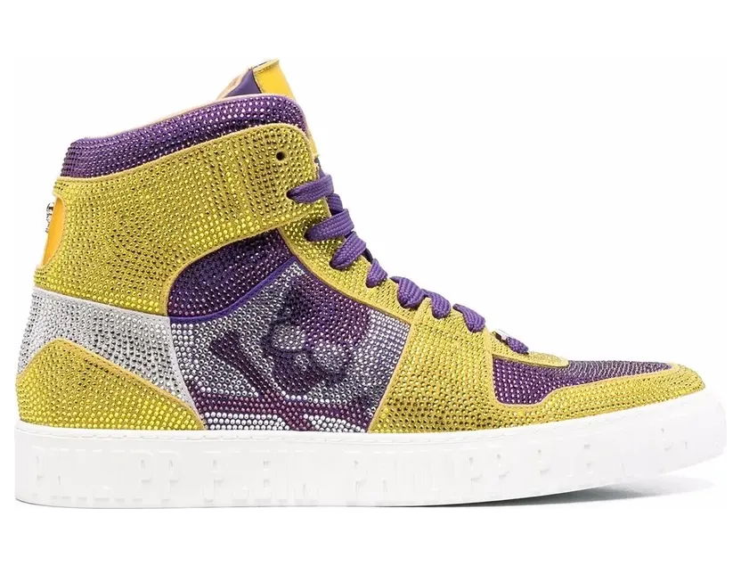 Philipp Plein Crystal Skull high-top sneakers – Geel (PABSUSC0192PLE010N)