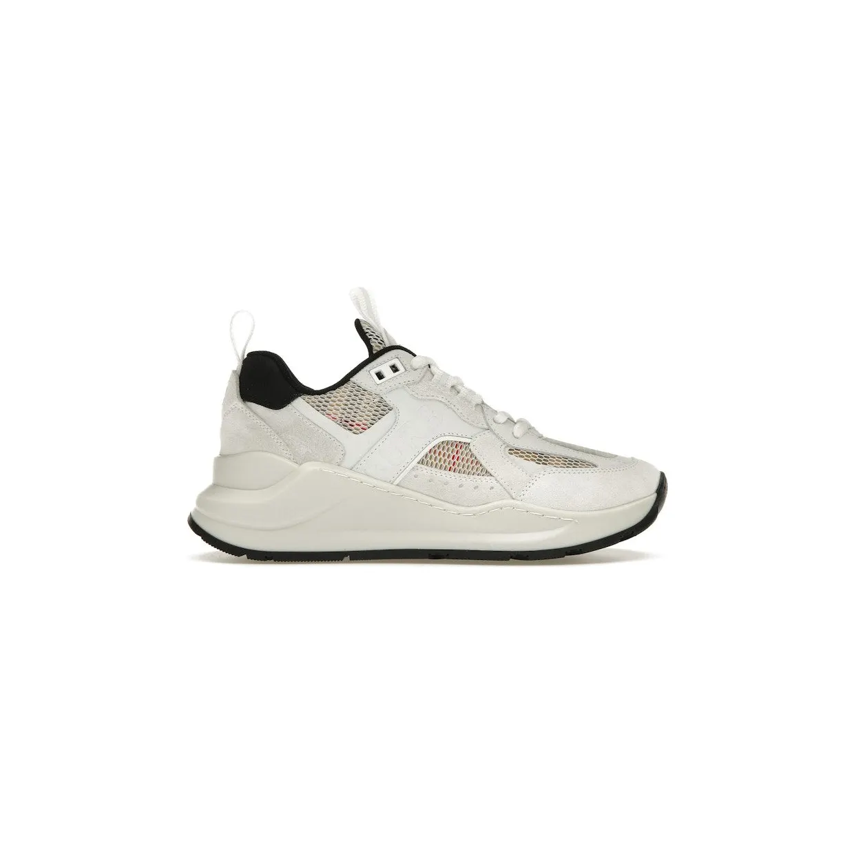 Burberry Logo Print Leather, Suede and Check Mesh Sneakers Archive Beige White (80634701)