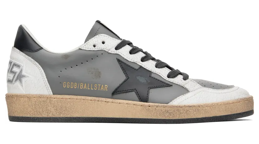 Golden Goose Gray & White Ball Star Sneakers (GMF00117.F002517.60324)