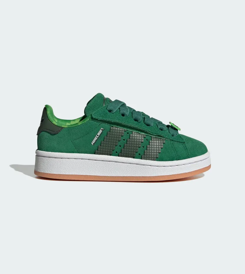 Adidas Campus 00s Comfort Closure Elastic Lace X Minecraft Kids Green / Core Black / Gum (JS3788)