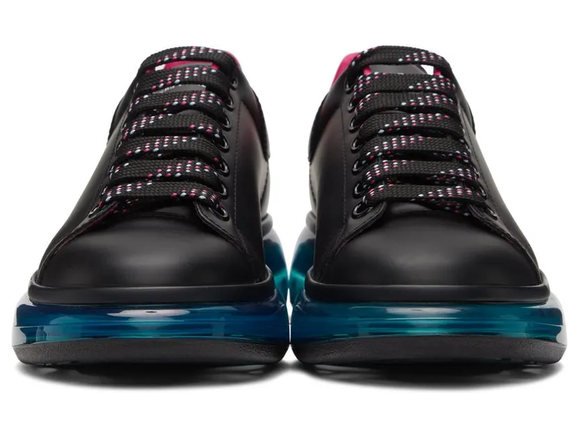 Alexander McQueen Black & Blue Clear Sole Oversized Sneakers (662657WHYBY) (2)