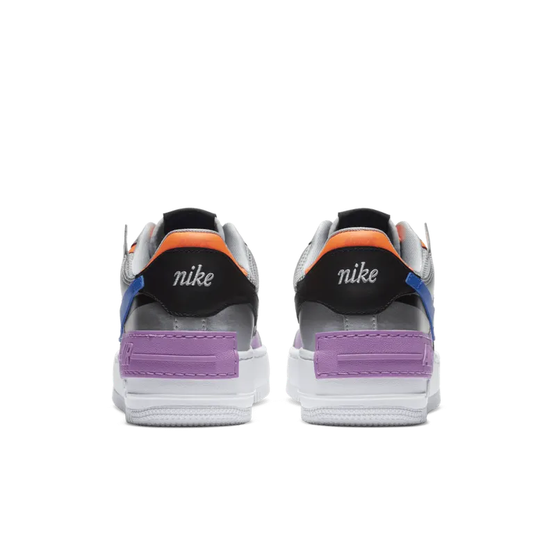 Nike Air Force 1 Shadow Metallic Silver (W) Metallic Silver/Fuchsia Glow-Hyper Crimson-Racer Blue (CW6030-001)