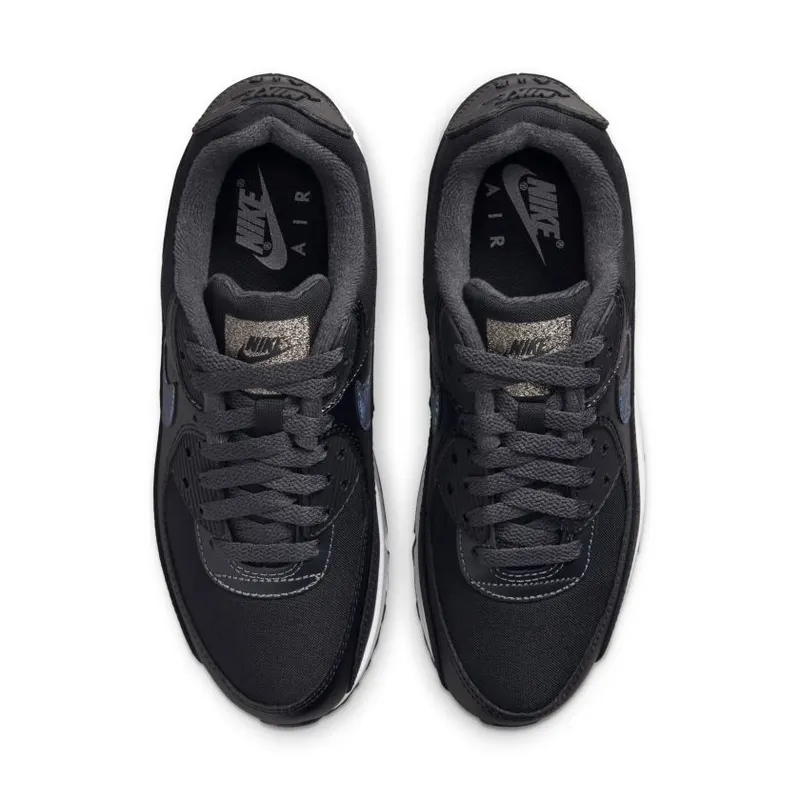 Nike Air Max 90 Black Metallic Silver (W) (DC9445-001)