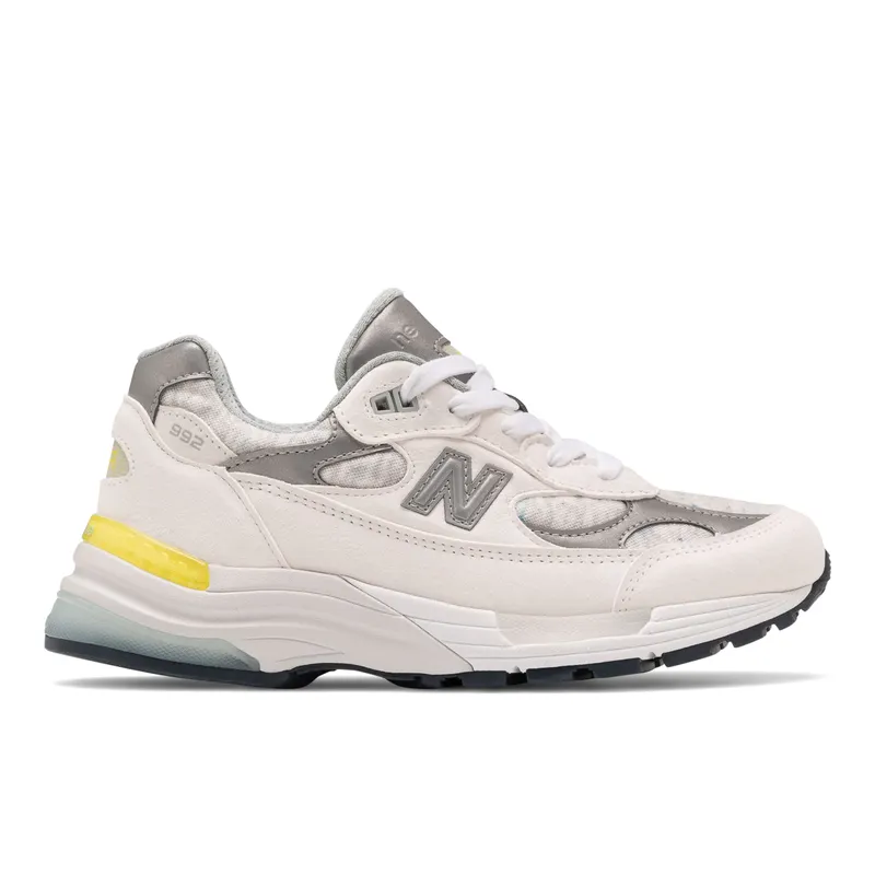 New Balance 992 MiUSA White Silver Yellow (W) (W992FC)