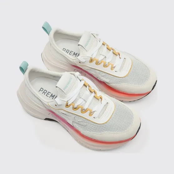 Premiata Hill Nylon and Suede Sneakers White (HILL8239)