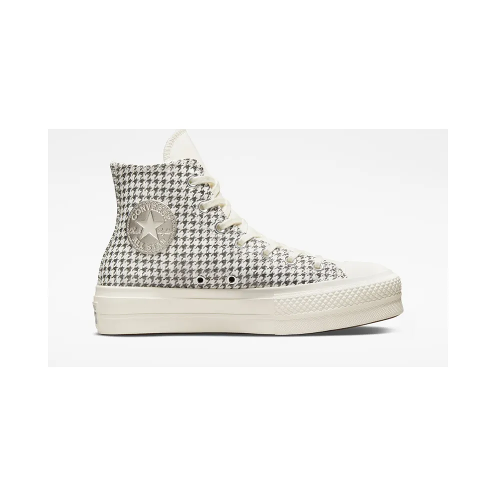 Converse Chuck Taylor All Star Lift Platform Houndstooth Shine Egret/pure Silver/egret (A04276C)