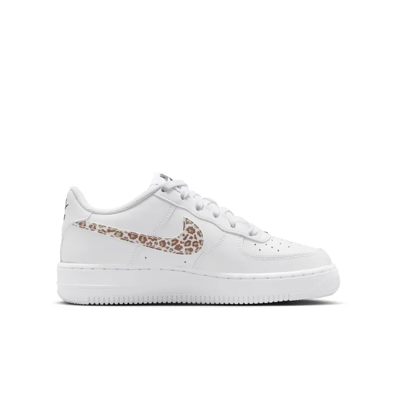 Nike Air Force 1 Low GS “White Leopard Swoosh” (IR0273-100)