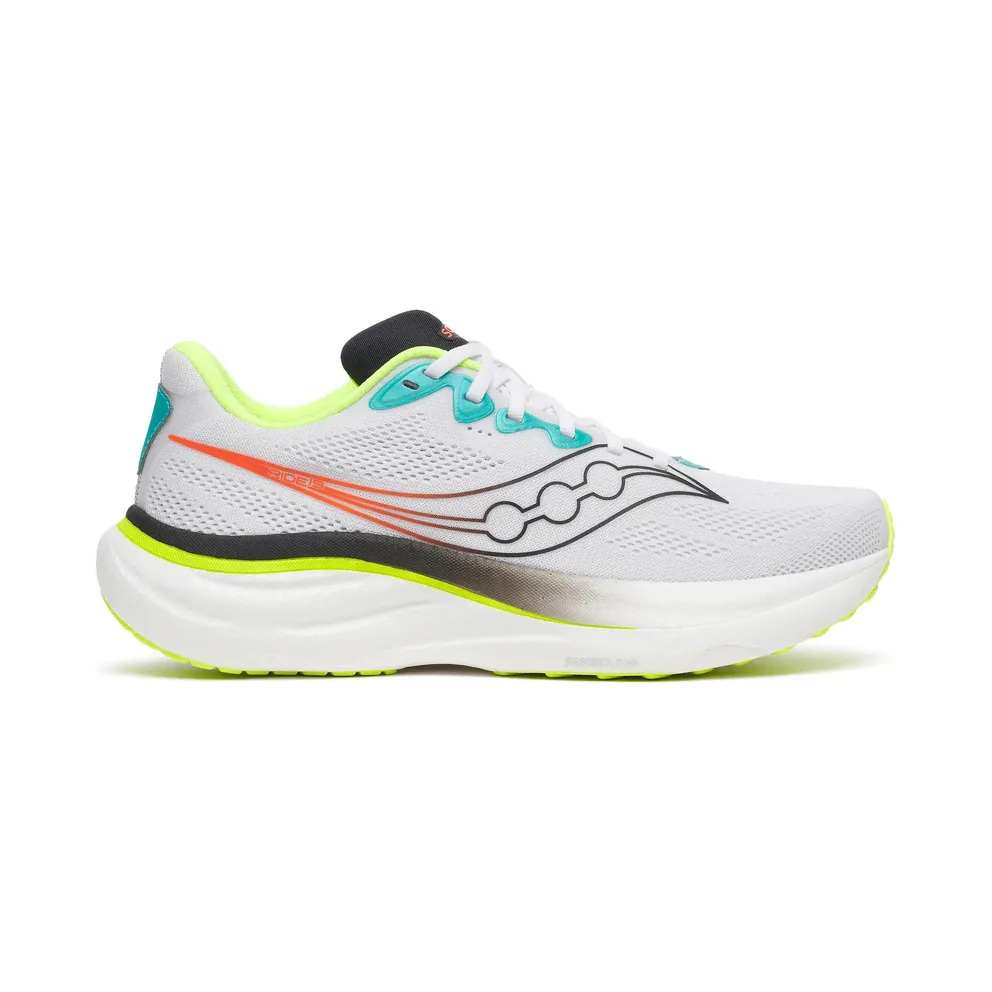 SAUCONY Ride 19 “White / Citron” (S101566-1036)
