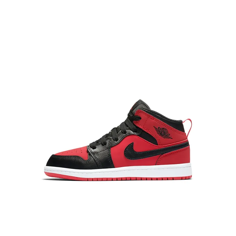 Jordan 1 Mid Gym Red Black (PS) Gym Red/Black-White (640734-610)