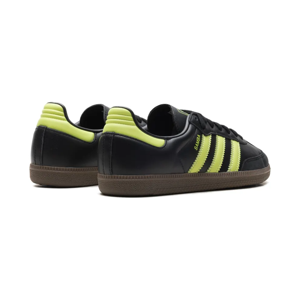 Adidas Samba OG “Black Pulse Lime” (JS1387)