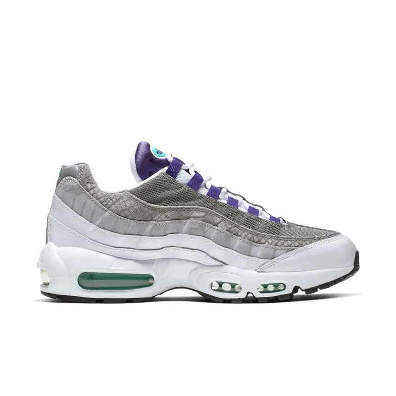 Nike Air Max 95 Grape Snakeskin White/Court Purple-Emerald Green-Wolf Grey-Light Charcoal-Black (AO2450-101)