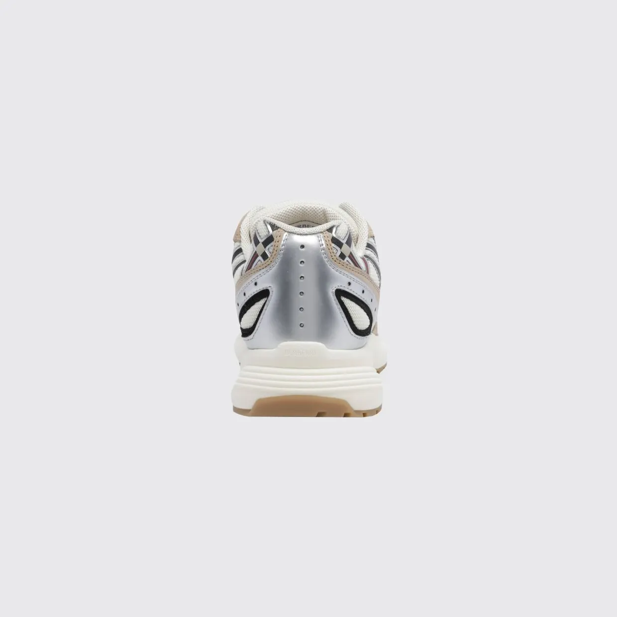 BURBERRY Eclipse Runner Suede and Mesh Check Pattern Sneakers Silver (8127713) (3)