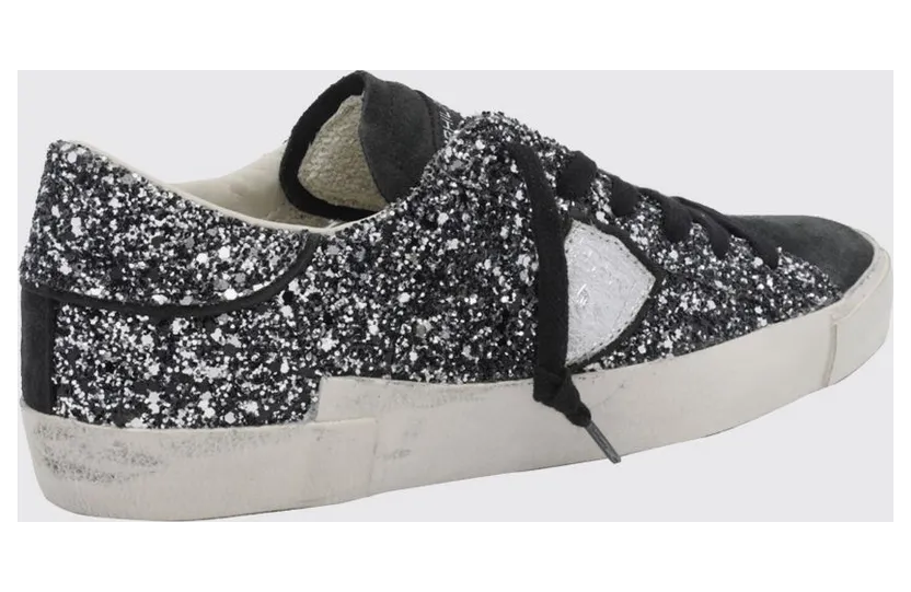 Philippe Model Prsx Bicolour Low-Top Calfskin Trainers with Shield Logo Black 1 (PRLDGG11) (2)