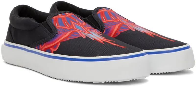 Marcelo Burlon County of Milan Black Wings Low-Top Sneakers (CMIA079S22FAB0021032)