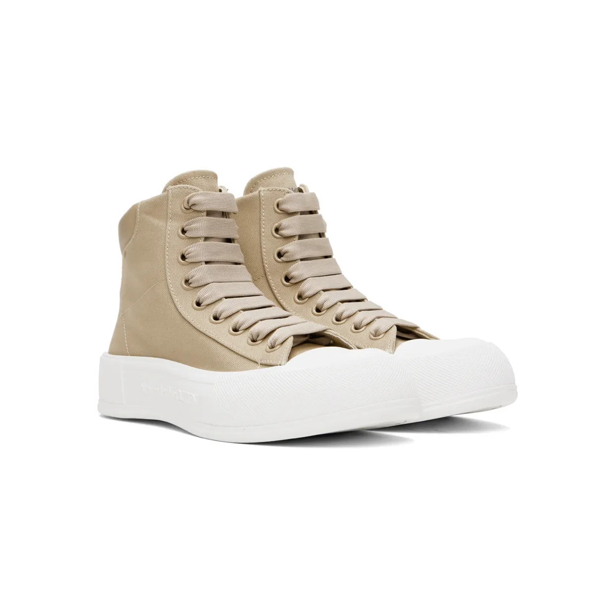 Alexander McQueen Beige Deck Plimsoll Sneakers (697123W4UW1) (4)
