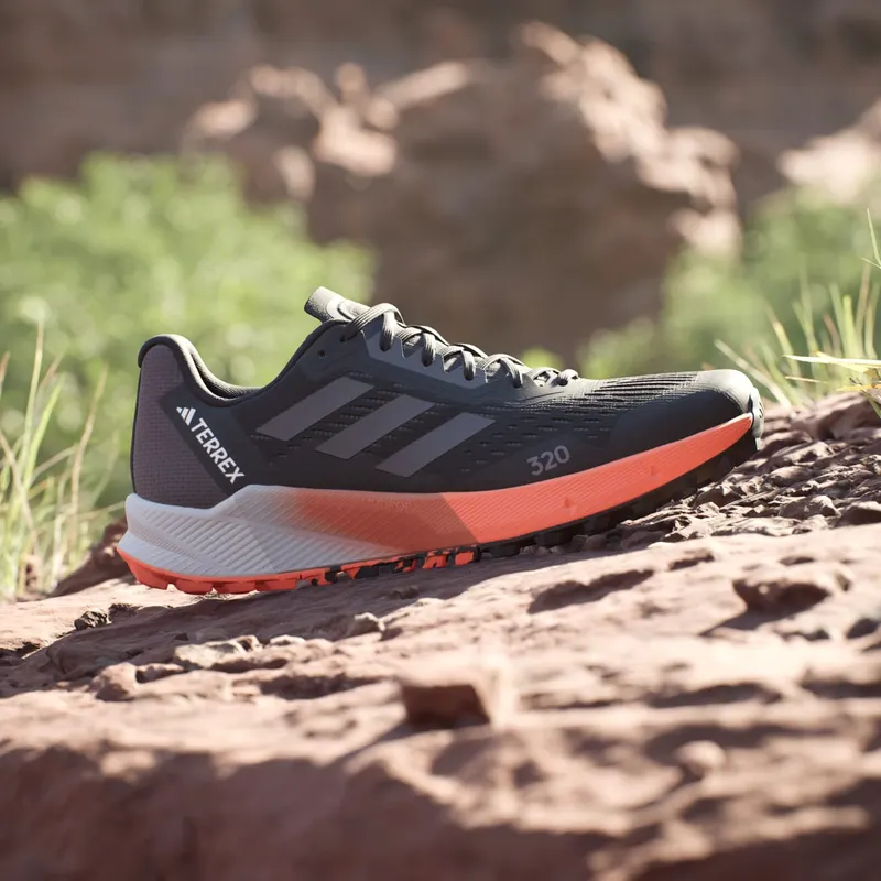 adidas Terrex Agravic Flow 2.0 Trail Core Black Grey Impact Orange (IG8018)