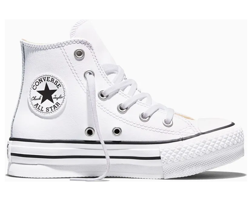 Converse Chuck Taylor All Star Lift Platform Leather Wit/natural Ivory/zwart